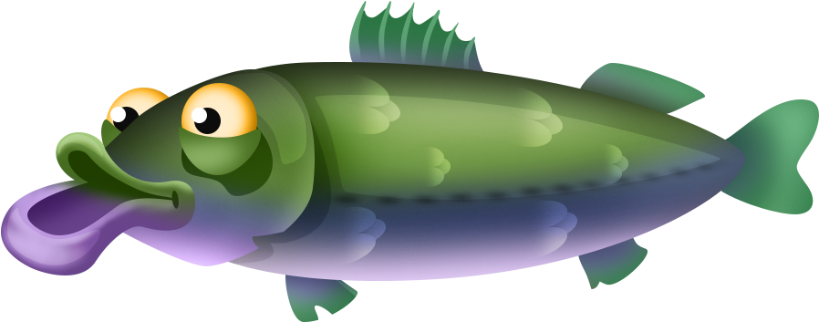 Colorful Cartoon Carp PNG image