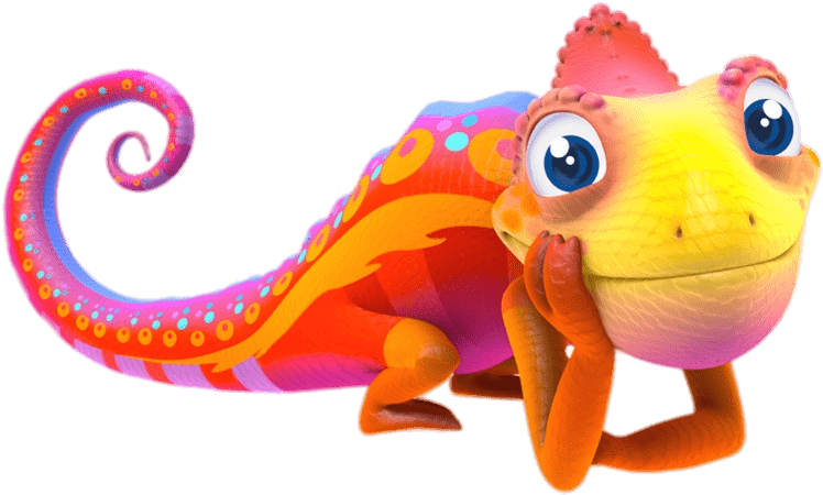 Colorful Cartoon Chameleon PNG image