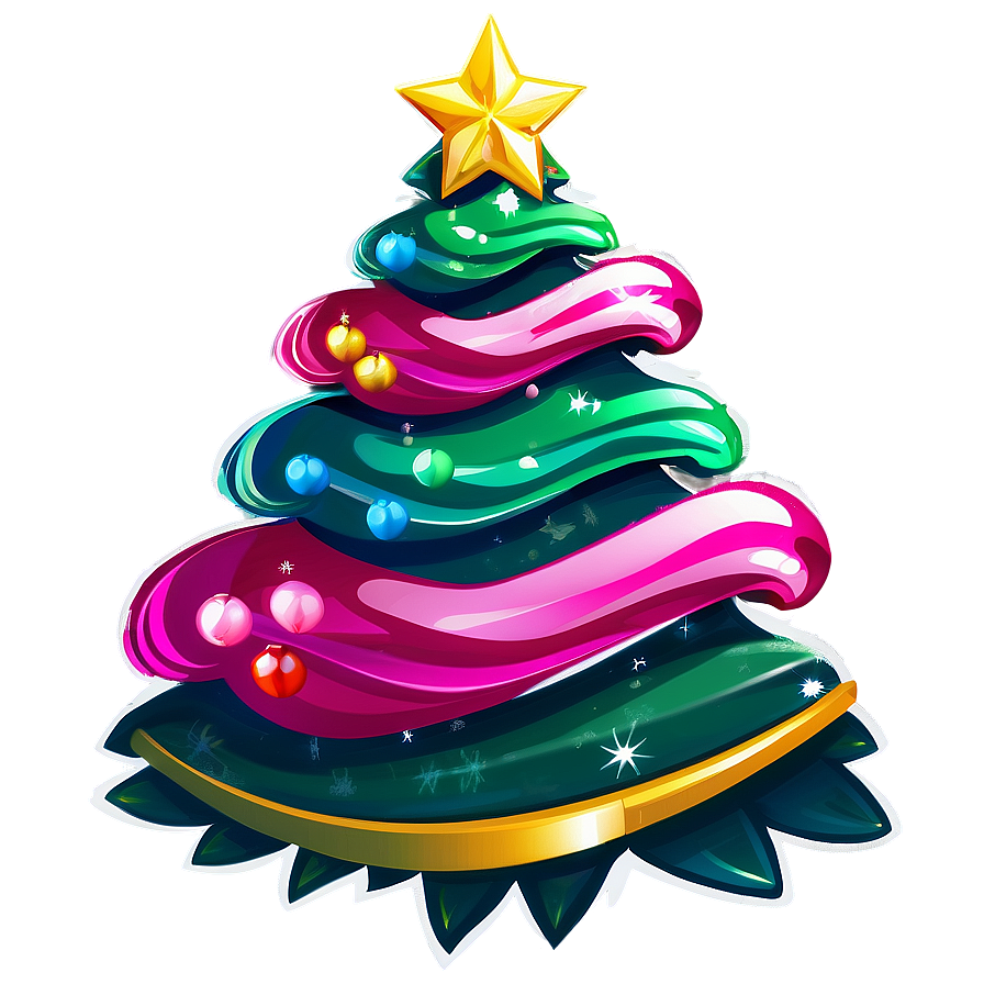 Colorful Cartoon Christmas Tree Png 06132024 PNG image