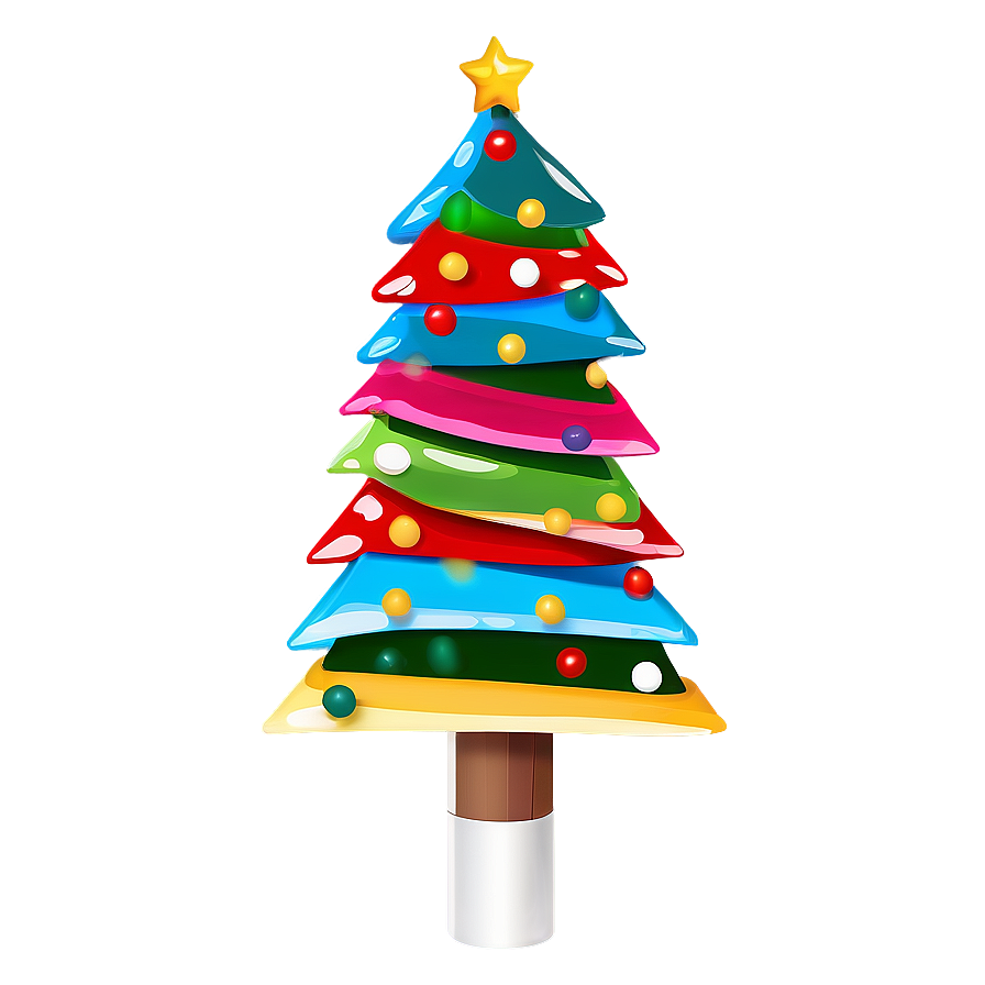 Colorful Cartoon Christmas Tree Png 27 PNG image