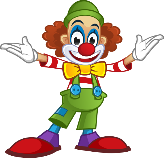 Colorful Cartoon Clown Illustration PNG image