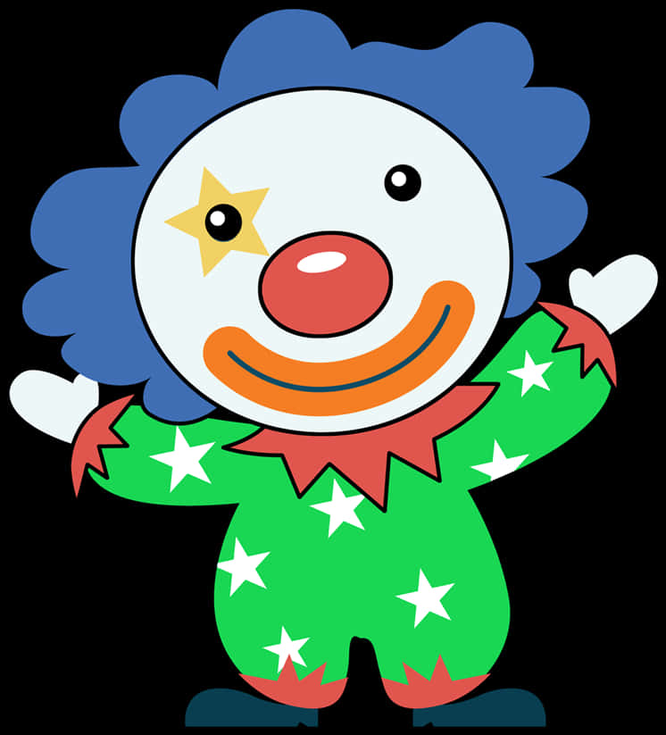 Colorful Cartoon Clown Illustration PNG image