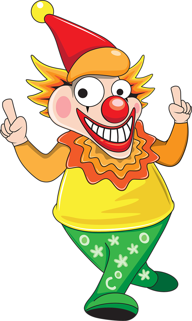 Colorful Cartoon Clown Illustration PNG image