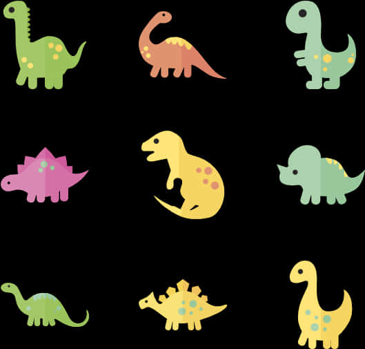 Colorful_ Cartoon_ Dinosaurs_ Collection PNG image