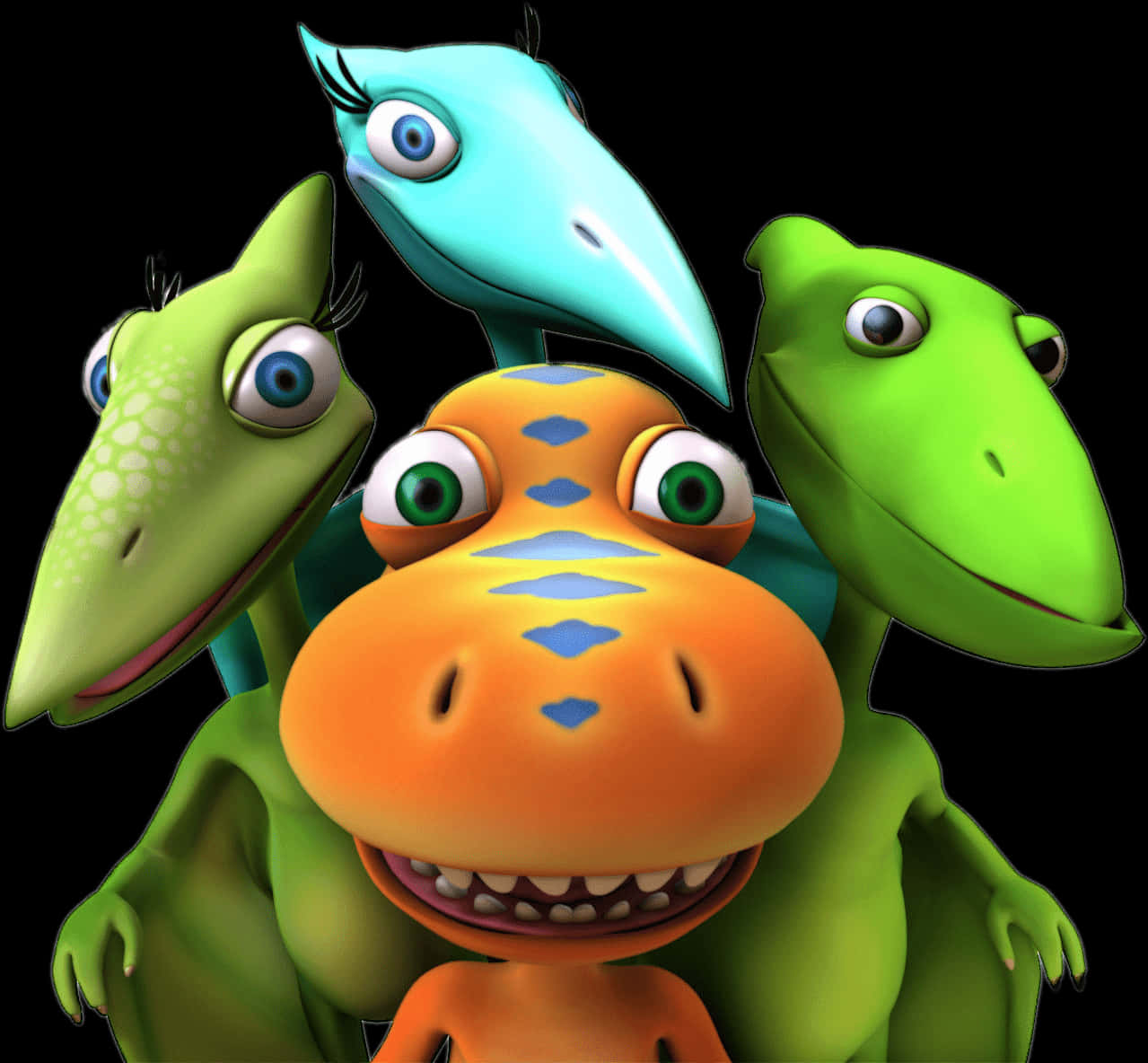 Colorful_ Cartoon_ Dinosaurs PNG image
