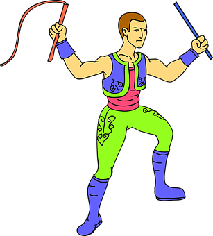 Colorful Cartoon Fencer Vector PNG image