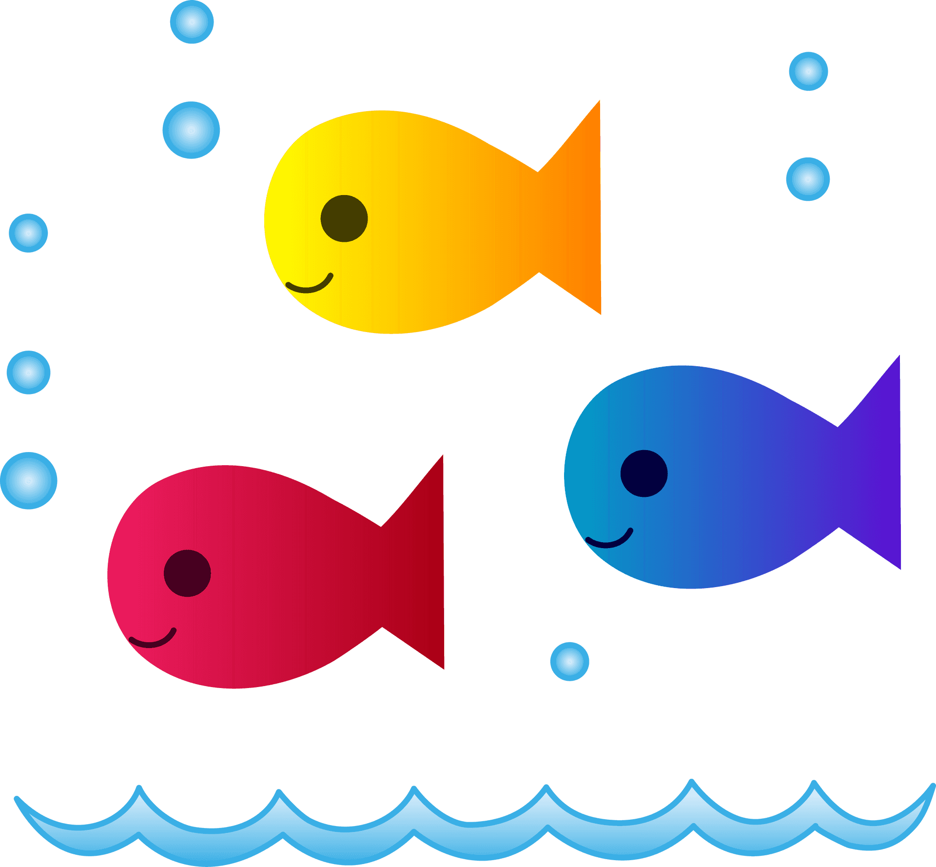 Colorful Cartoon Fish Underwater PNG image
