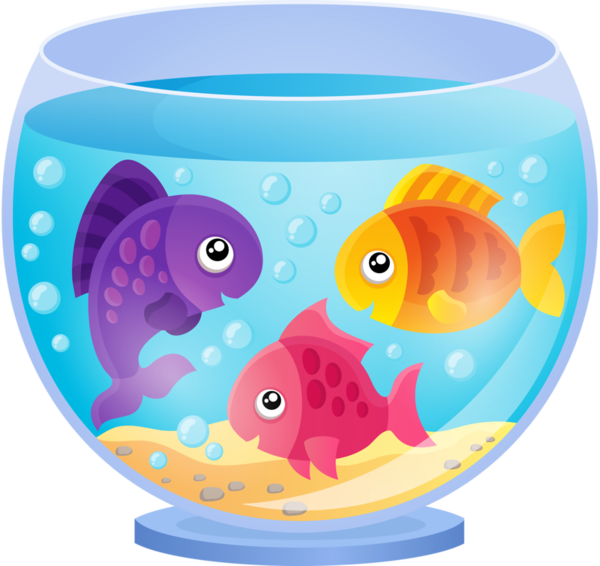 Colorful Cartoon Fishin Aquarium PNG image