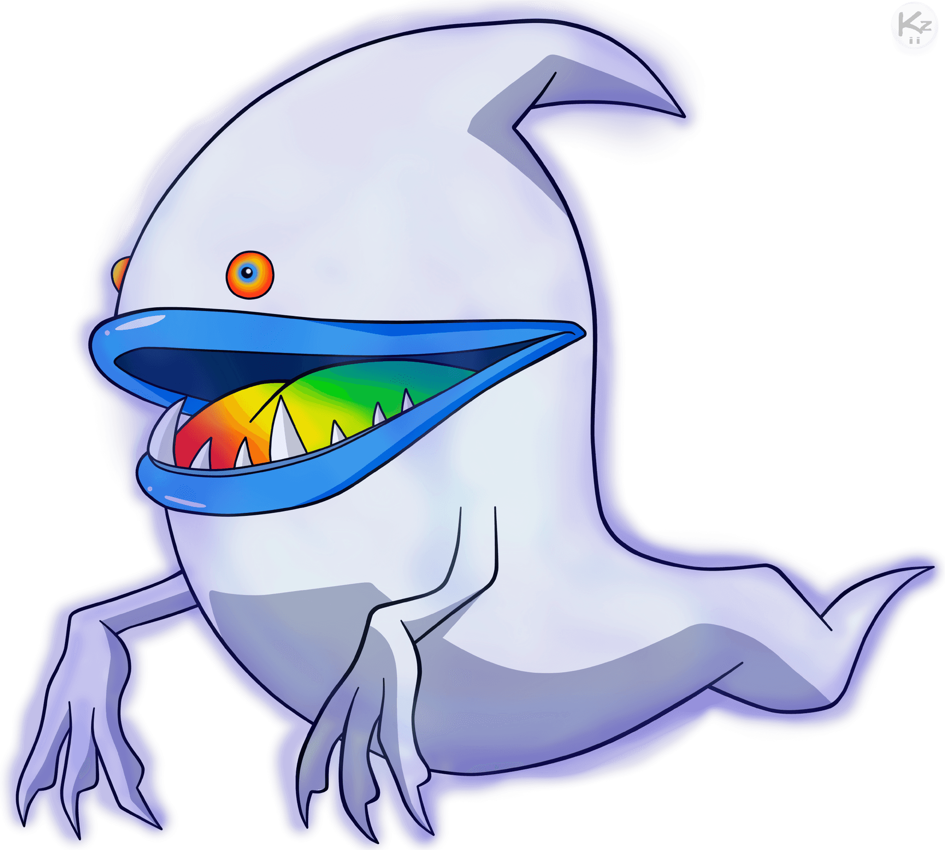 Colorful Cartoon Ghost Character PNG image