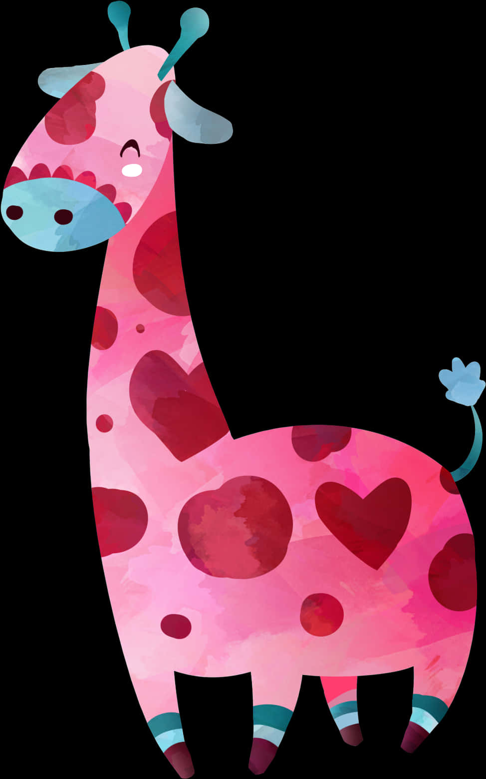 Colorful Cartoon Giraffe PNG image