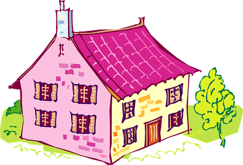 Colorful Cartoon House Vector PNG image