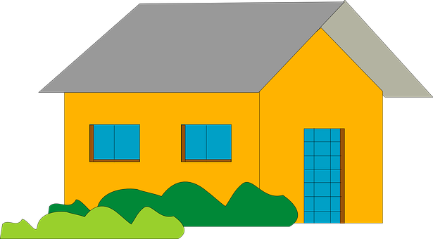 Colorful Cartoon House Vector PNG image