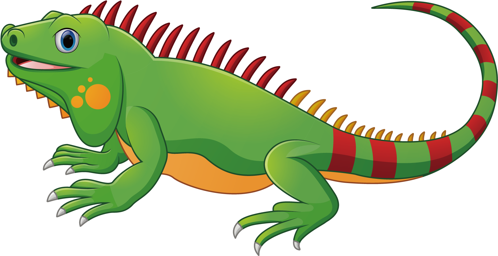 Colorful Cartoon Iguana PNG image