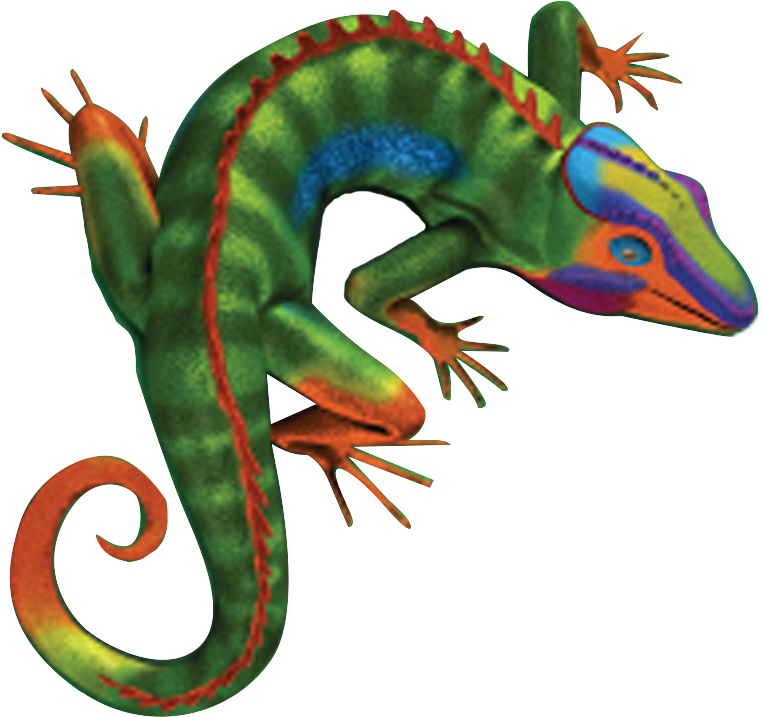 Colorful Cartoon Iguana PNG image