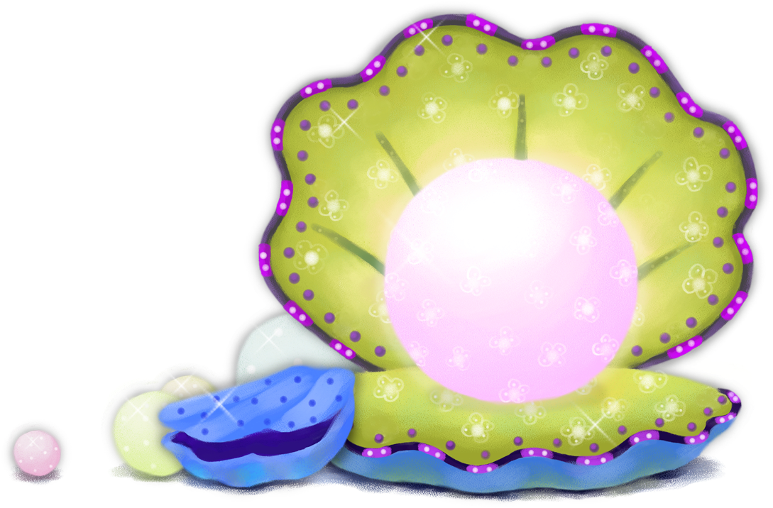 Colorful Cartoon Oysterwith Pearl PNG image