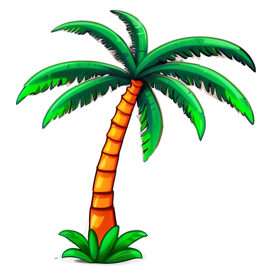 Colorful Cartoon Palm Tree Png Oqx88 PNG image