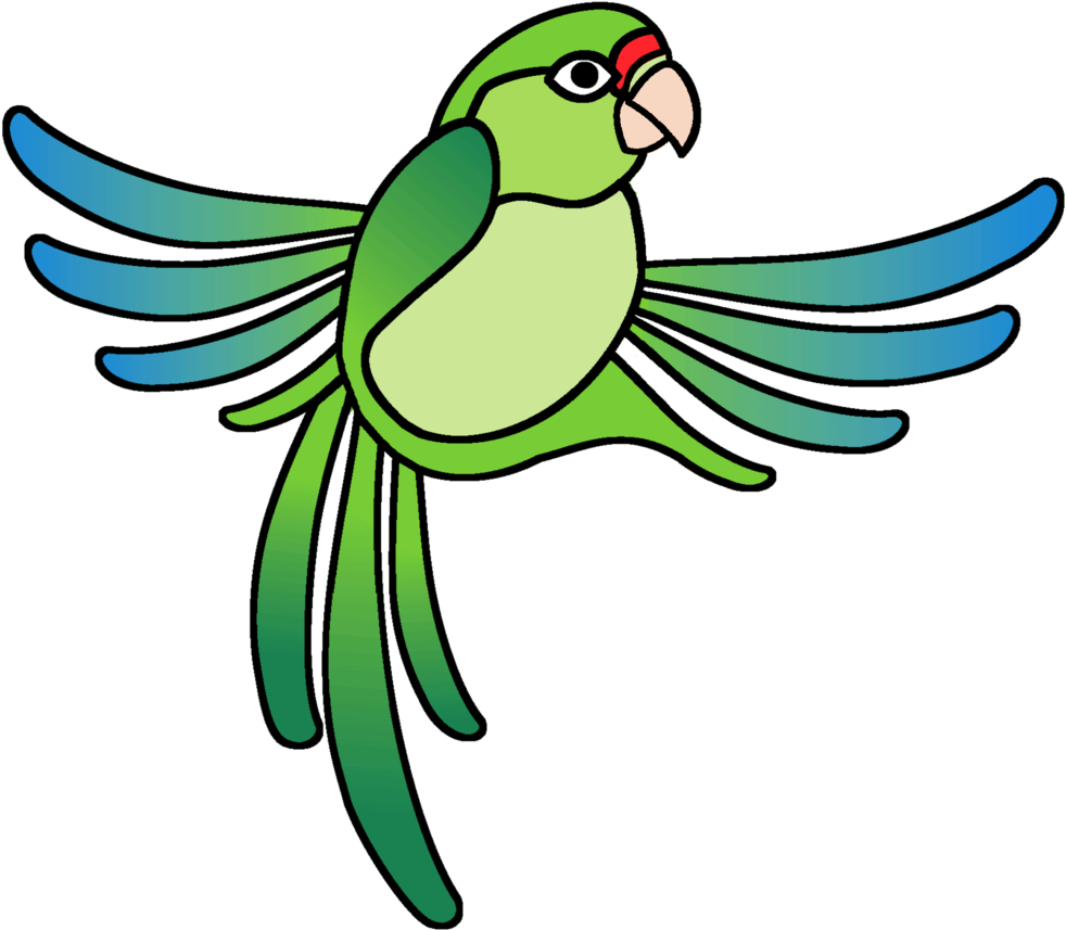 Colorful Cartoon Parrot Illustration PNG image