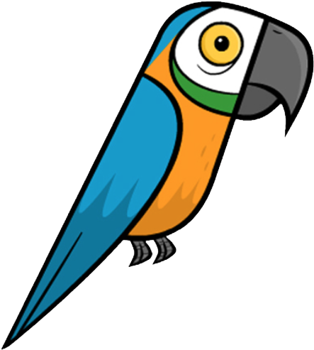 Colorful Cartoon Parrot PNG image