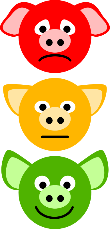 Colorful Cartoon Pigs Expressions PNG image
