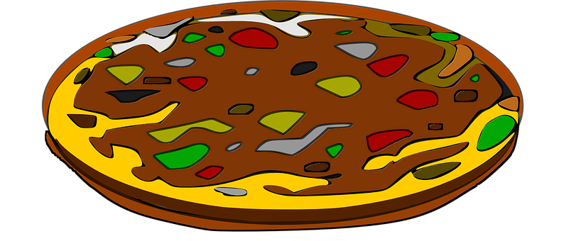 Colorful Cartoon Pizza PNG image