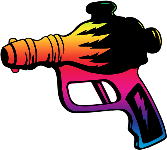 Colorful Cartoon Ray Gun Illustration PNG image