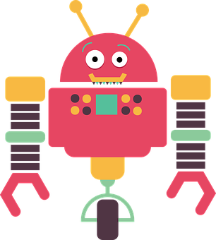 Colorful Cartoon Robot PNG image