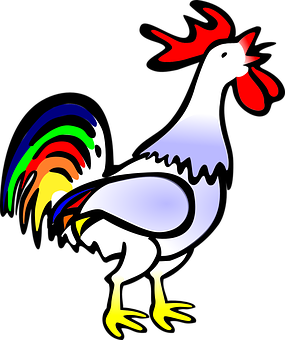 Colorful Cartoon Rooster PNG image