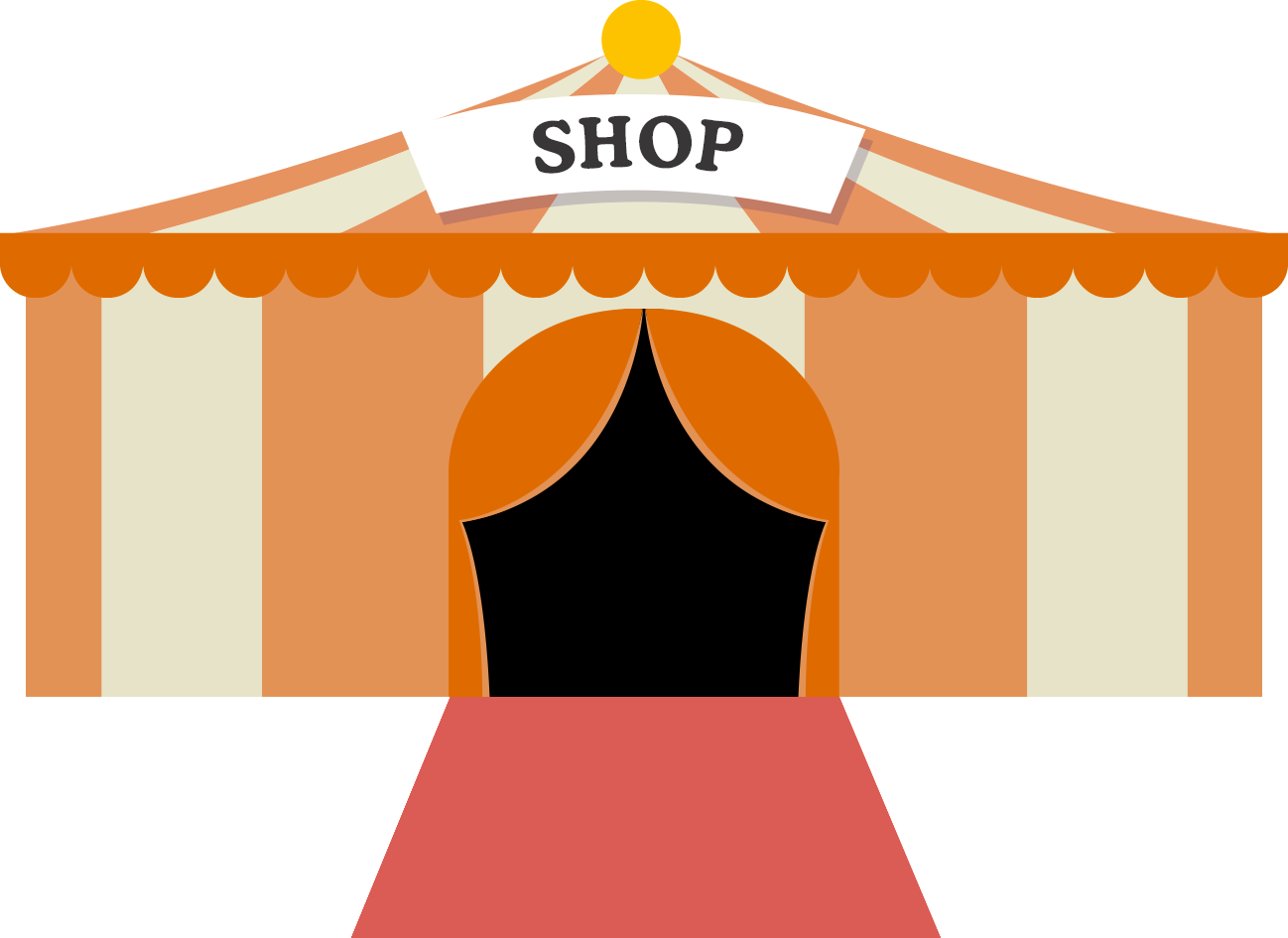 Colorful Cartoon Shopfront PNG image