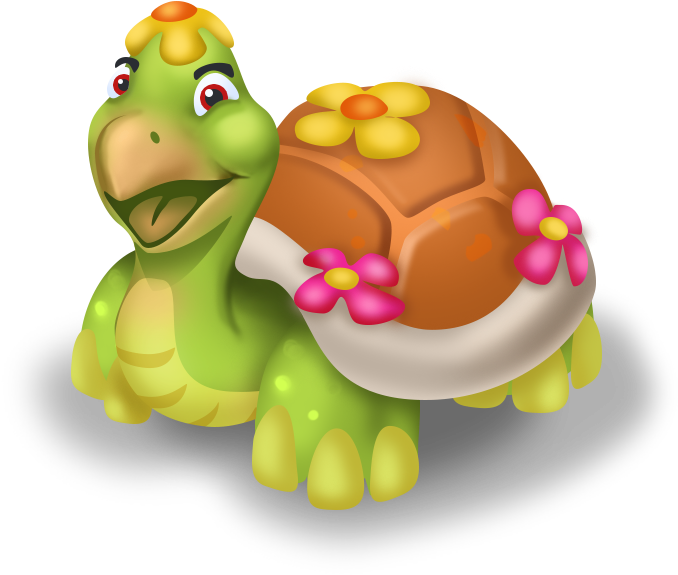 Colorful Cartoon Tortoise PNG image
