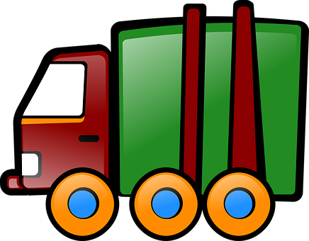 Colorful Cartoon Truck Vector PNG image