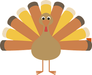 Colorful Cartoon Turkey Clipart PNG image