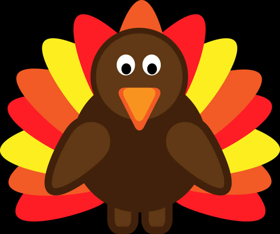 Colorful Cartoon Turkey Illustration PNG image