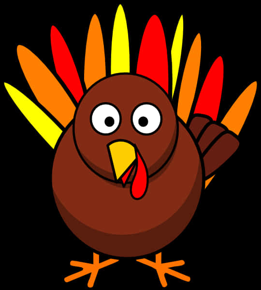 Colorful Cartoon Turkey Illustration PNG image