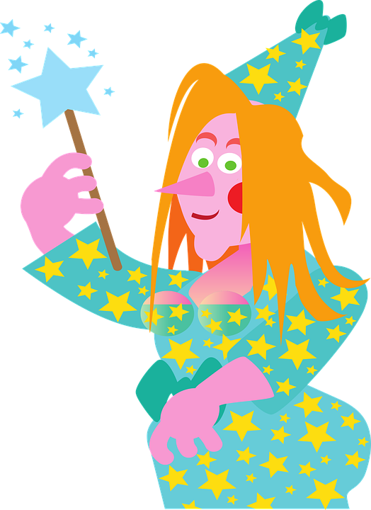 Colorful Cartoon Wizard PNG image