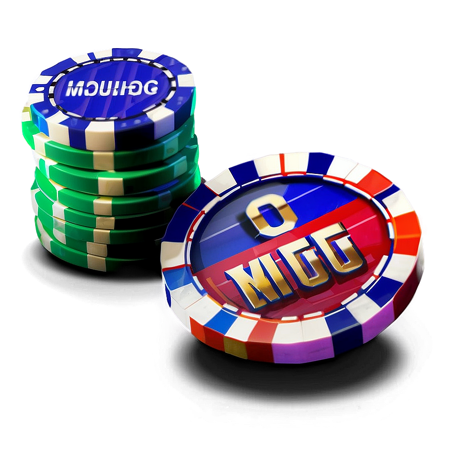 Colorful Casino Chips Stacked PNG image