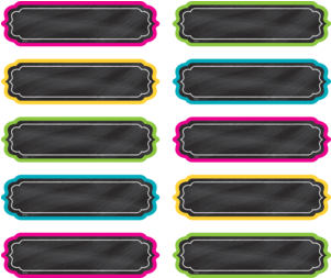 Colorful Chalkboard Labels Set PNG image