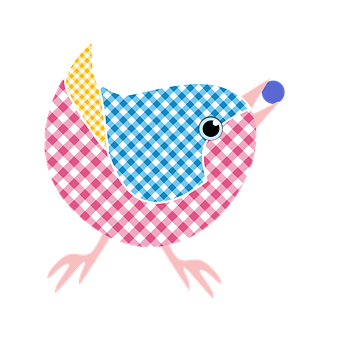 Colorful Checkered Pattern Bird Illustration PNG image