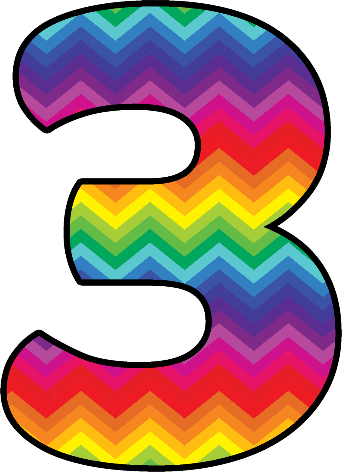 Colorful Chevron Number3 PNG image