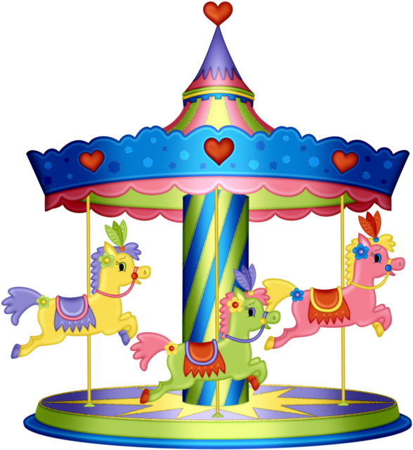 Colorful Childrens Carousel Illustration PNG image