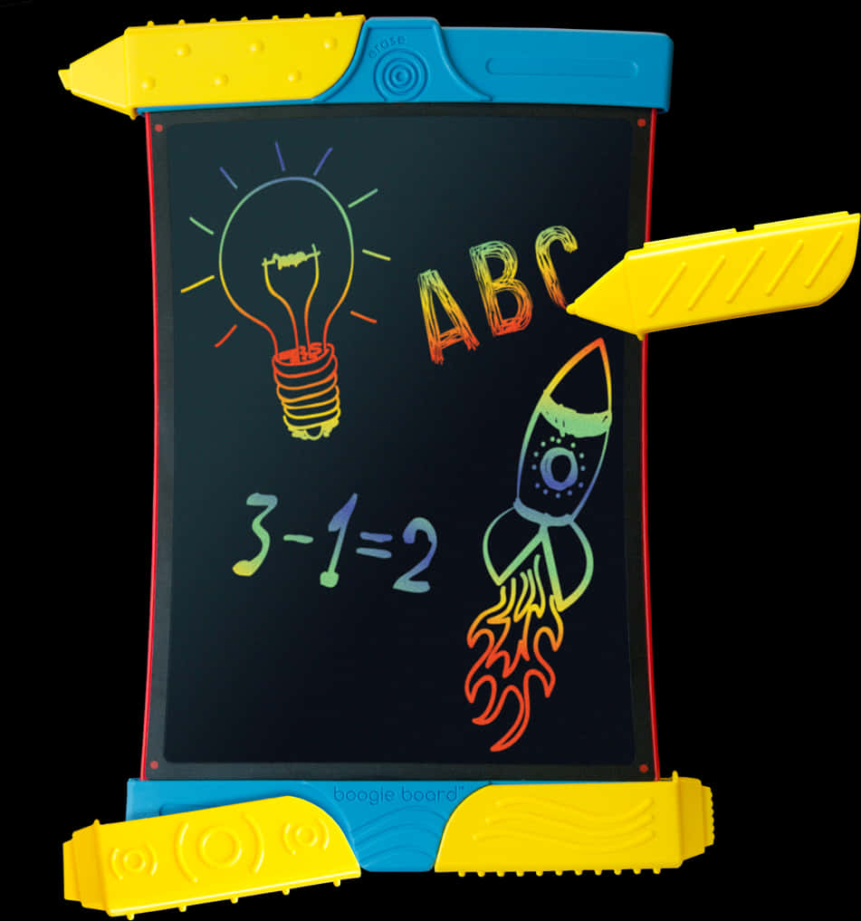Colorful Childrens Doodle Board PNG image