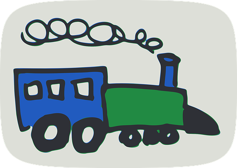 Colorful Childs Drawingof Train PNG image