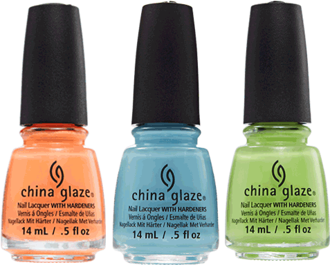 Colorful China Glaze Nail Polish Collection PNG image