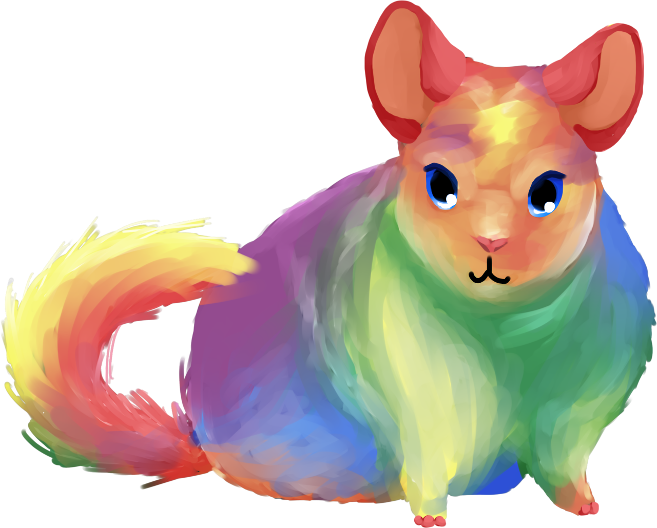 Colorful Chinchilla Artwork PNG image