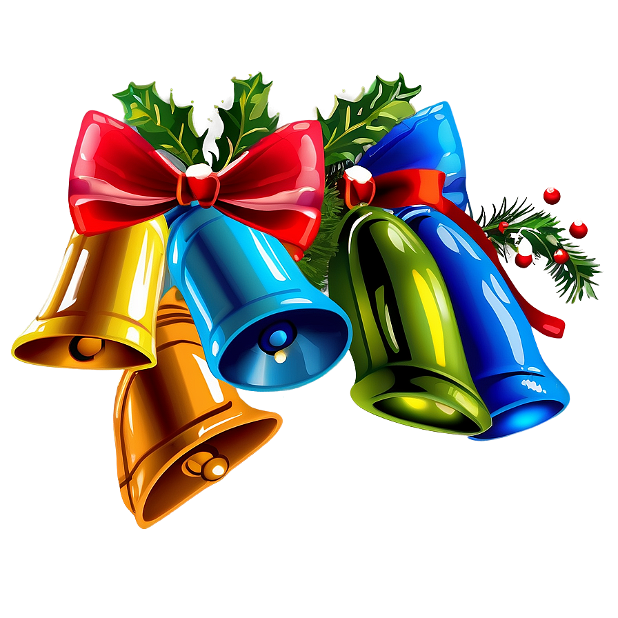 Colorful Christmas Bells Png Amv36 PNG image