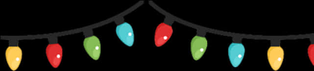 Colorful Christmas Lights Banner PNG image