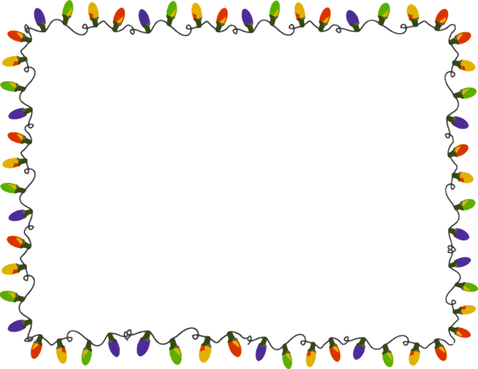 Colorful Christmas Lights Border Clipart PNG image