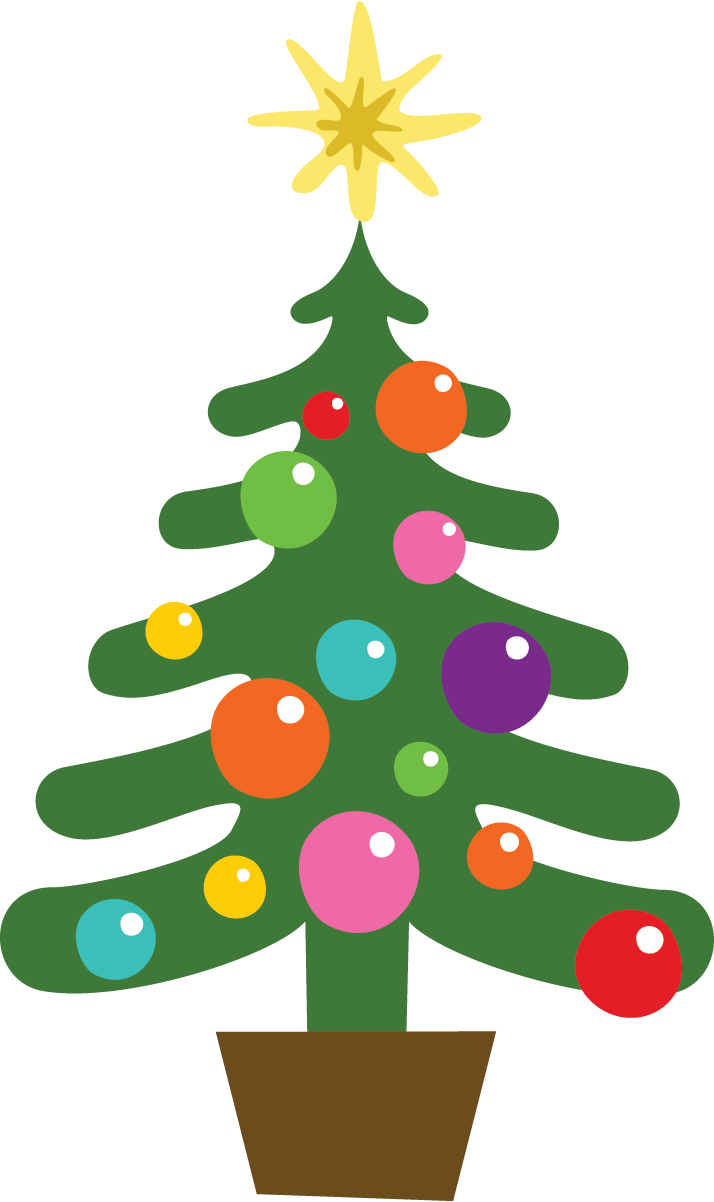 Colorful Christmas Tree Illustration PNG image