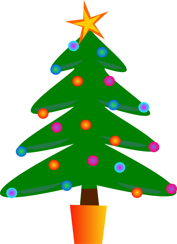 Colorful Christmas Tree Illustration PNG image
