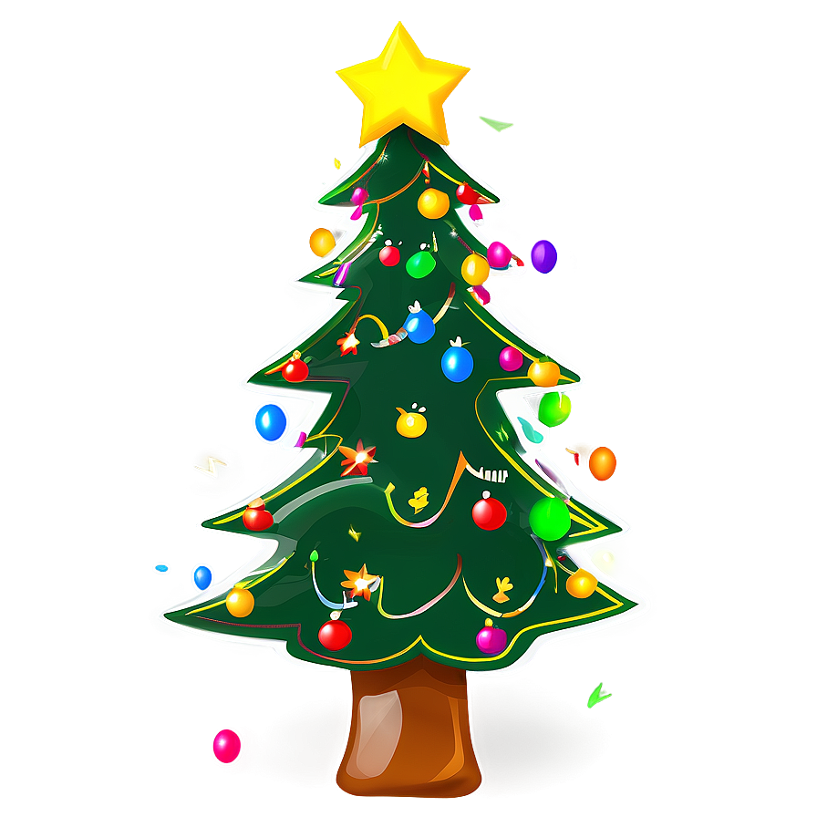 Colorful Christmas Tree Png Ynq63 PNG image