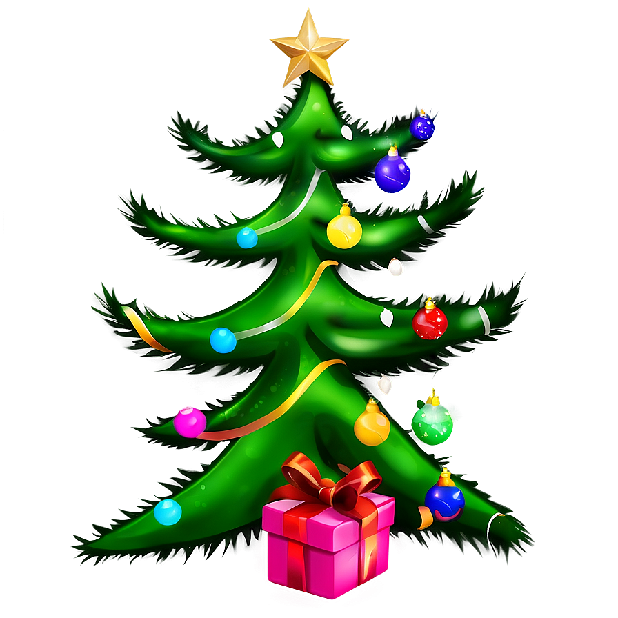 Colorful Christmas Tree Star Png 06282024 PNG image